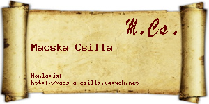 Macska Csilla névjegykártya
