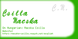 csilla macska business card